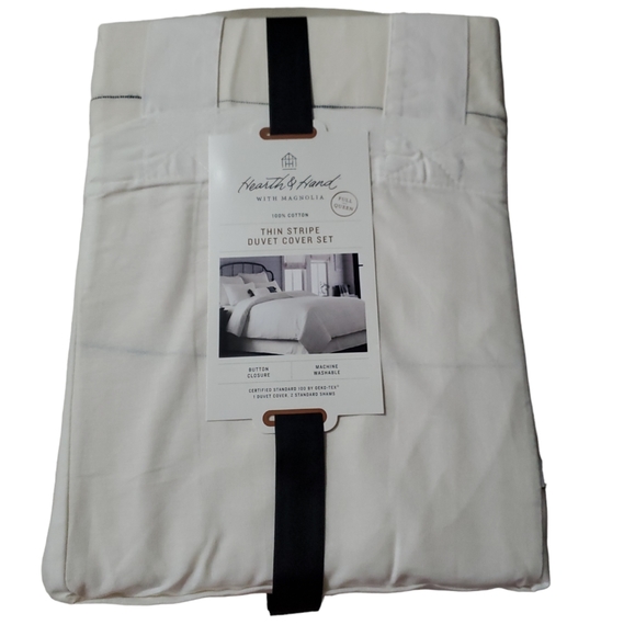 hearth and hand with Magnolia thin stripe full/queen duvet cover set - Picture 1 of 2